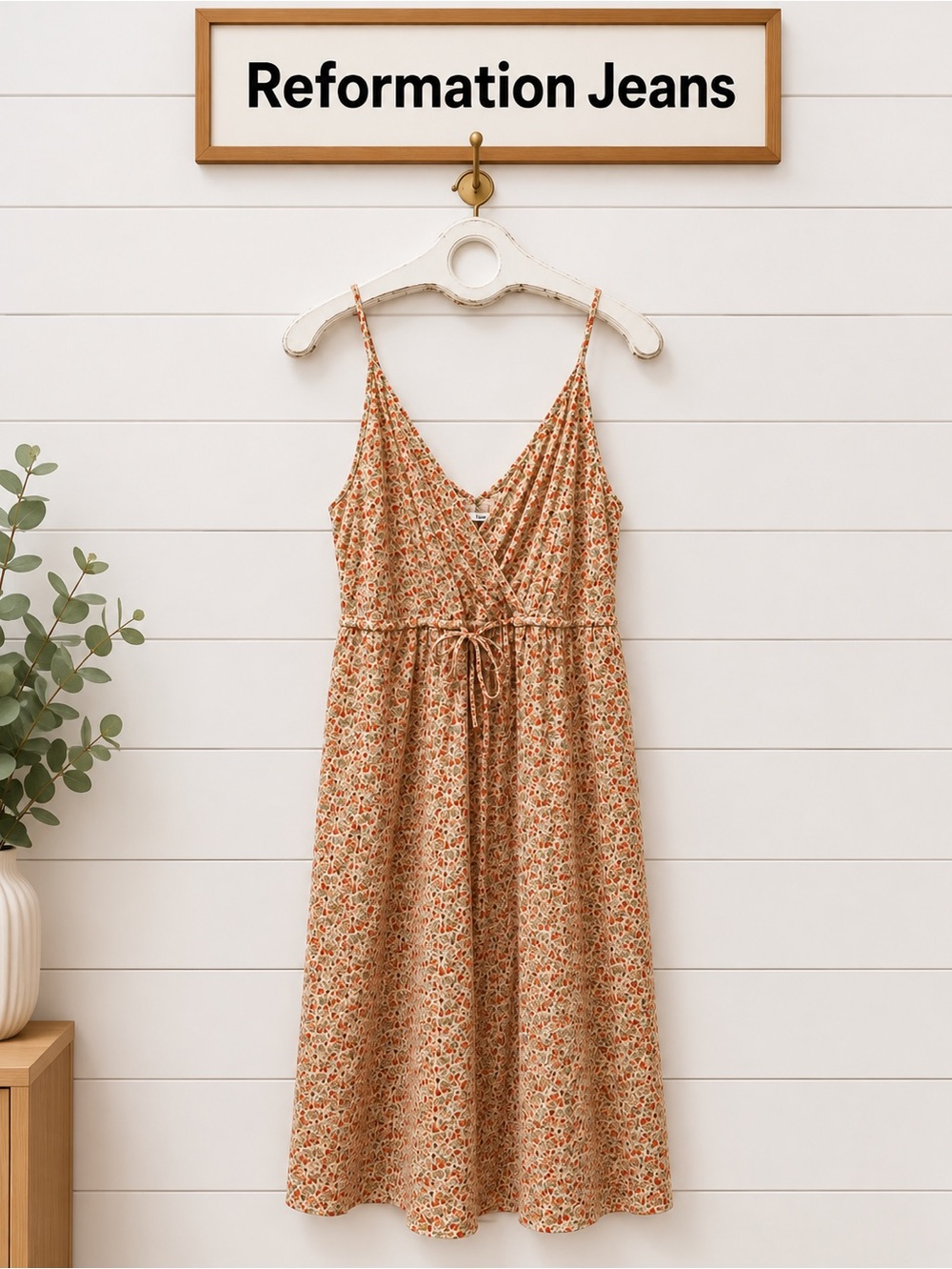 REFORMATION JEANS Floral Cotton Midi Dress Size M